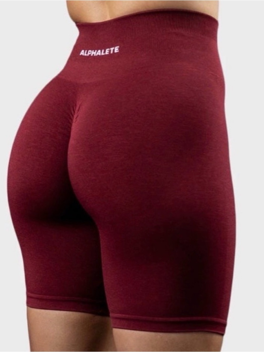 Alphalete Seamless High-Rise Biker Shorts - Wine Red